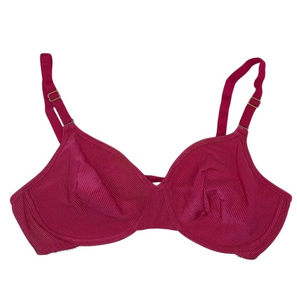 Warners Vintage Body Beware 36C Ribbed Red Underwire Bra #01554 - Picture 1 of 3